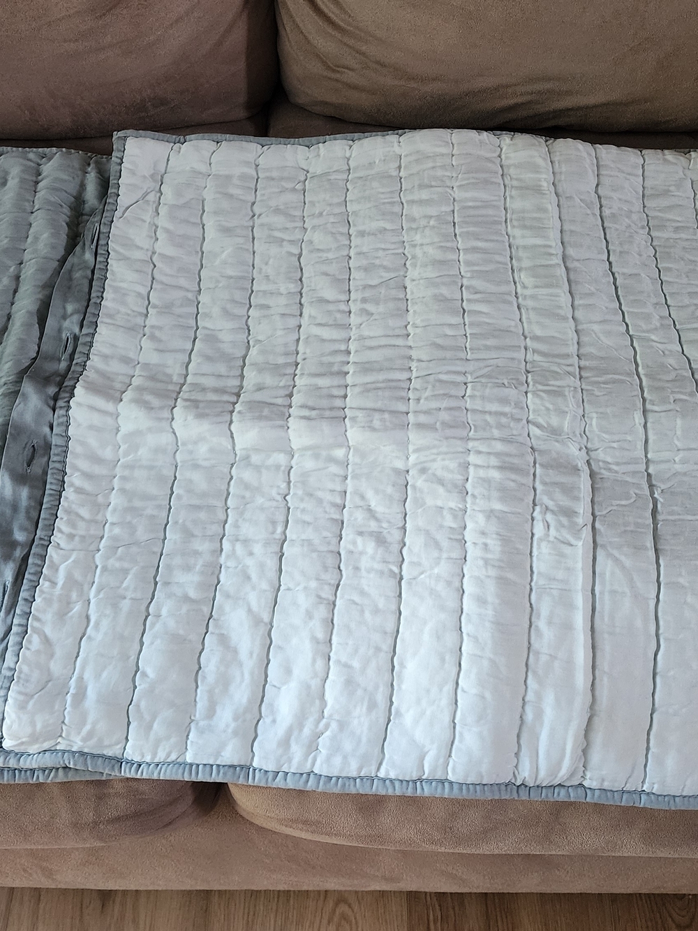Blue Reversible Pillow Shams - 2 Regular Size Shams